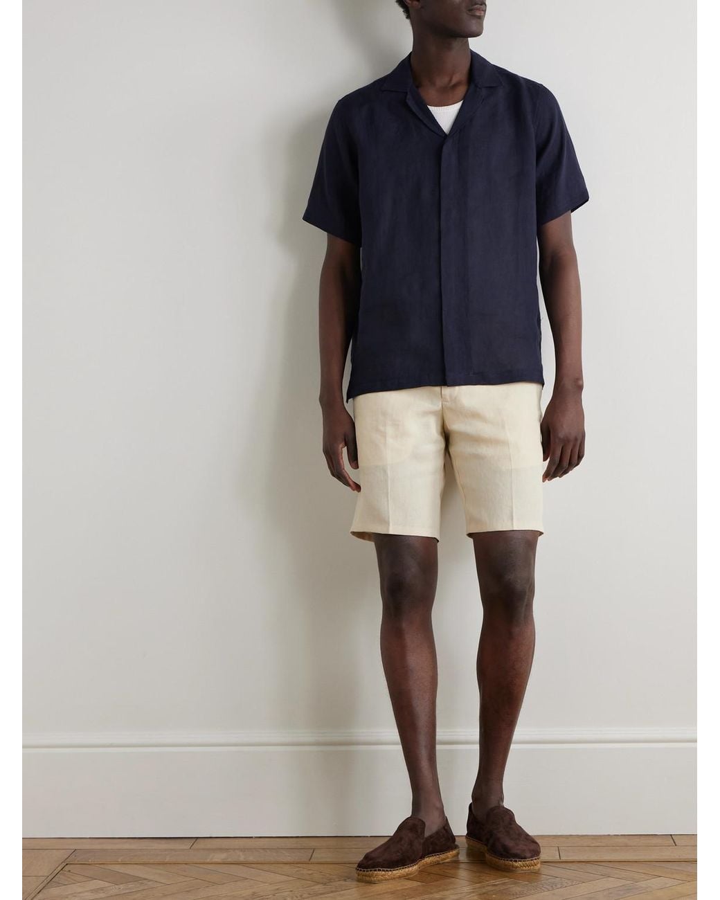 Orlebar Brown Natural Norwich Straight-Leg Linen Shorts for men