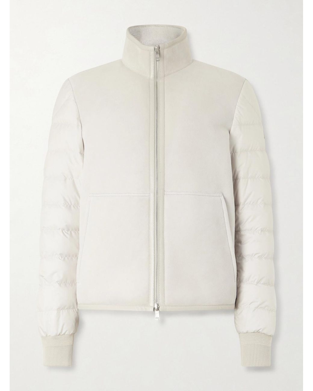 Moncler Natural Crachin Reversible Leather-Trimmed Quilted Shell And Shearling Down Jacket for men