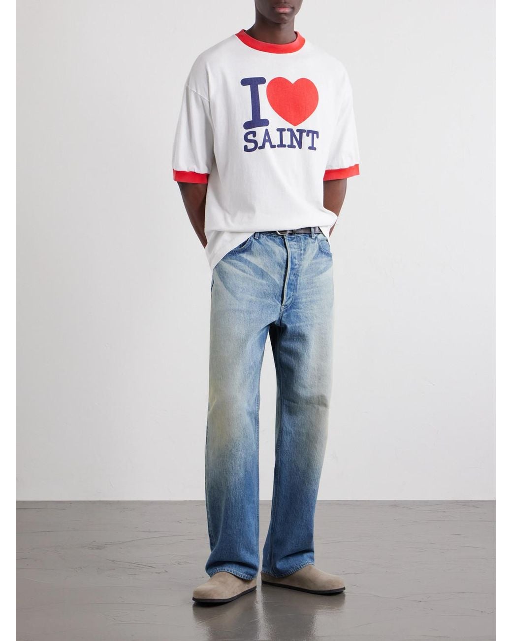 SAINT Mxxxxxx White I Love Saint Cotton-Jersey T-Shirt for men