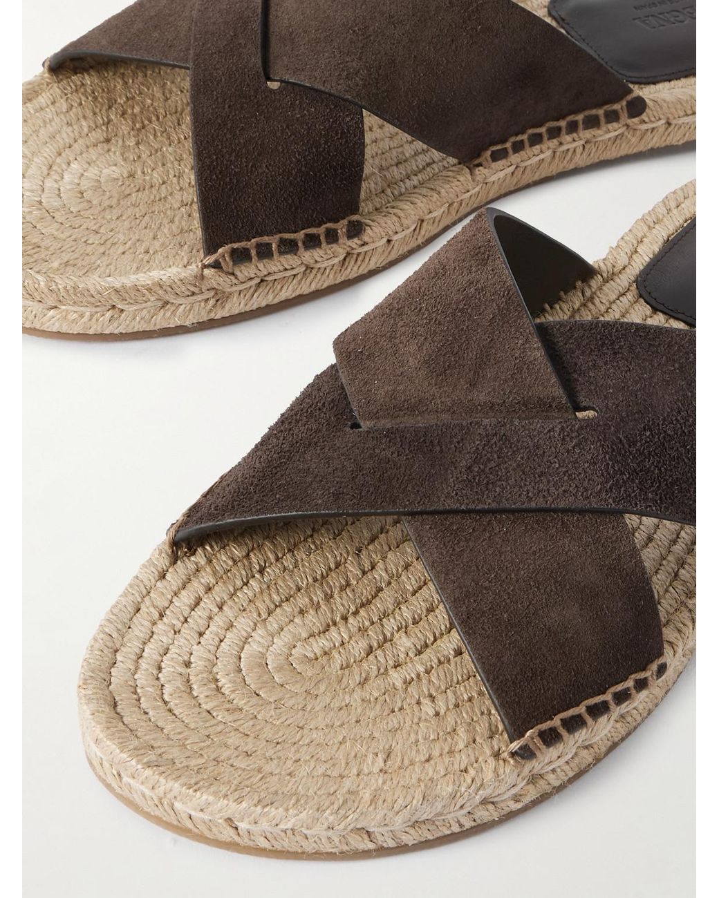 Zegna Brown Panarea Suede Sandals for men