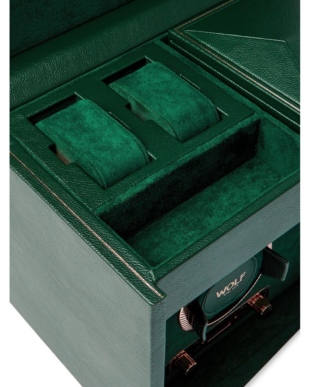 Wolf Green British Racing Pebble-Grain Vegan Leather Double Watch Winder for men