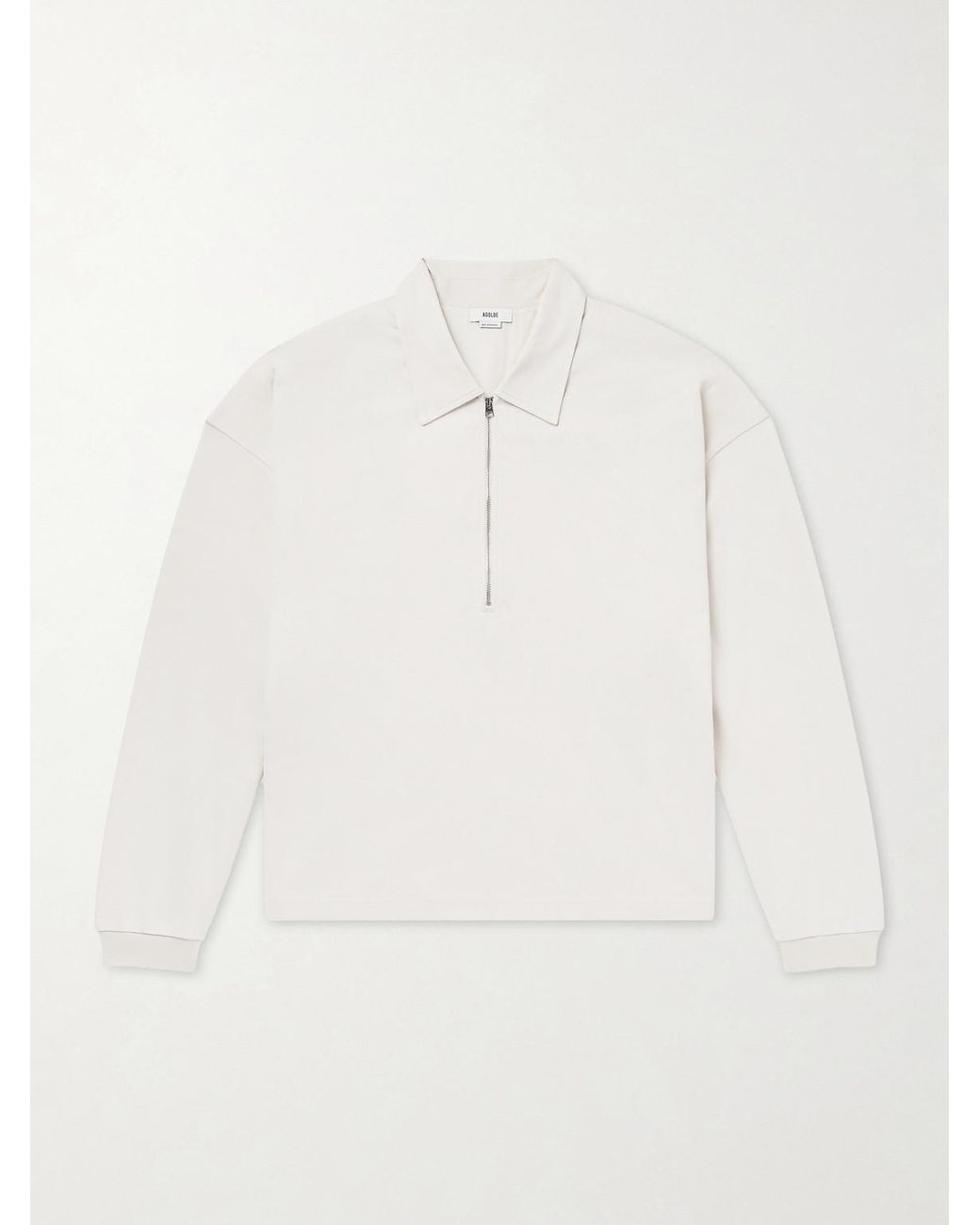 Agolde Natural Darius Cotton-jersey Polo Shirt for men