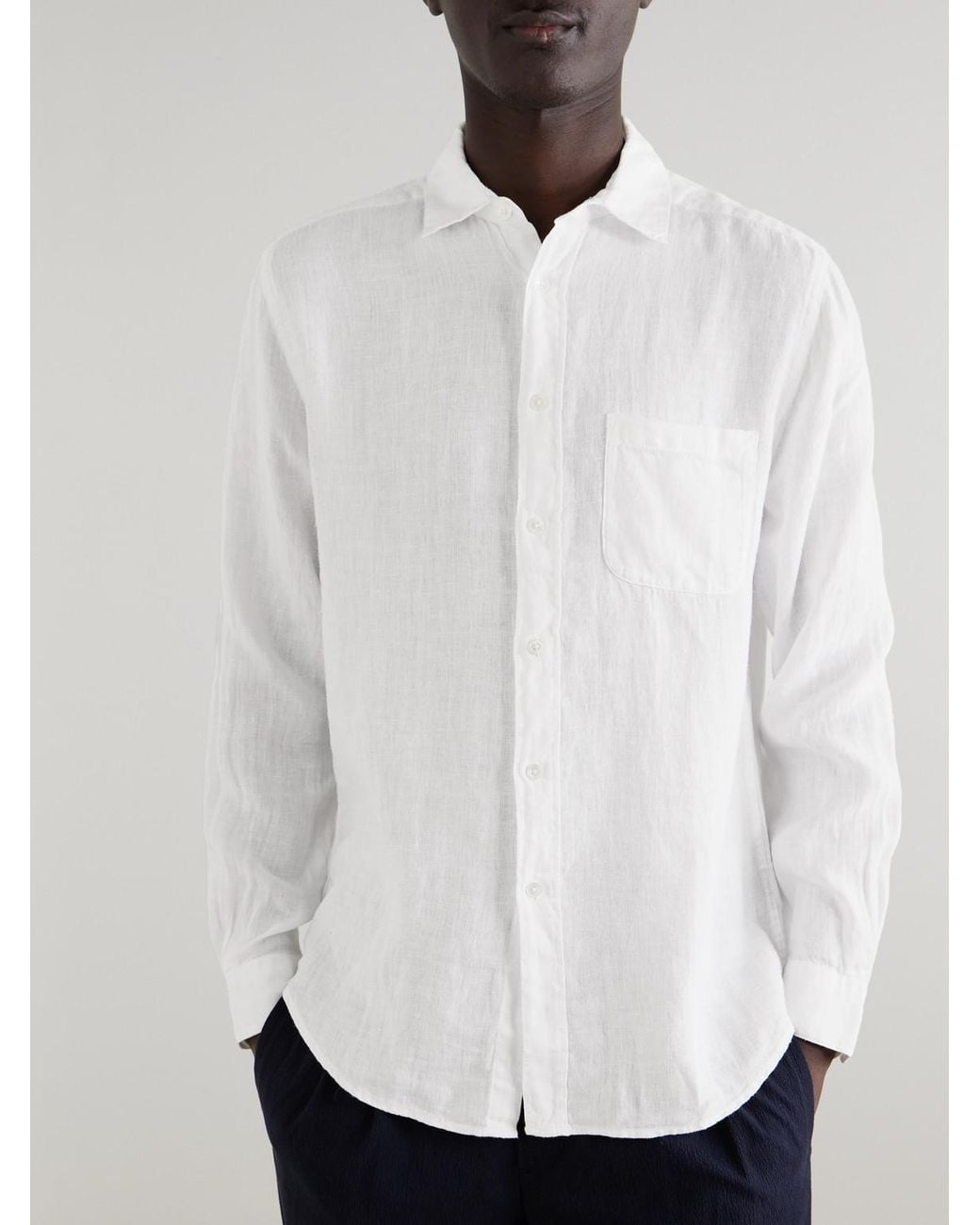 Portuguese Flannel White Linen Shirt for men