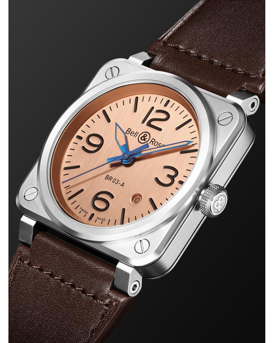 Bell & Ross Black Br 03 Copper Automatic Steel Watch, Ref. Br03A-Gb-St/Sca for men