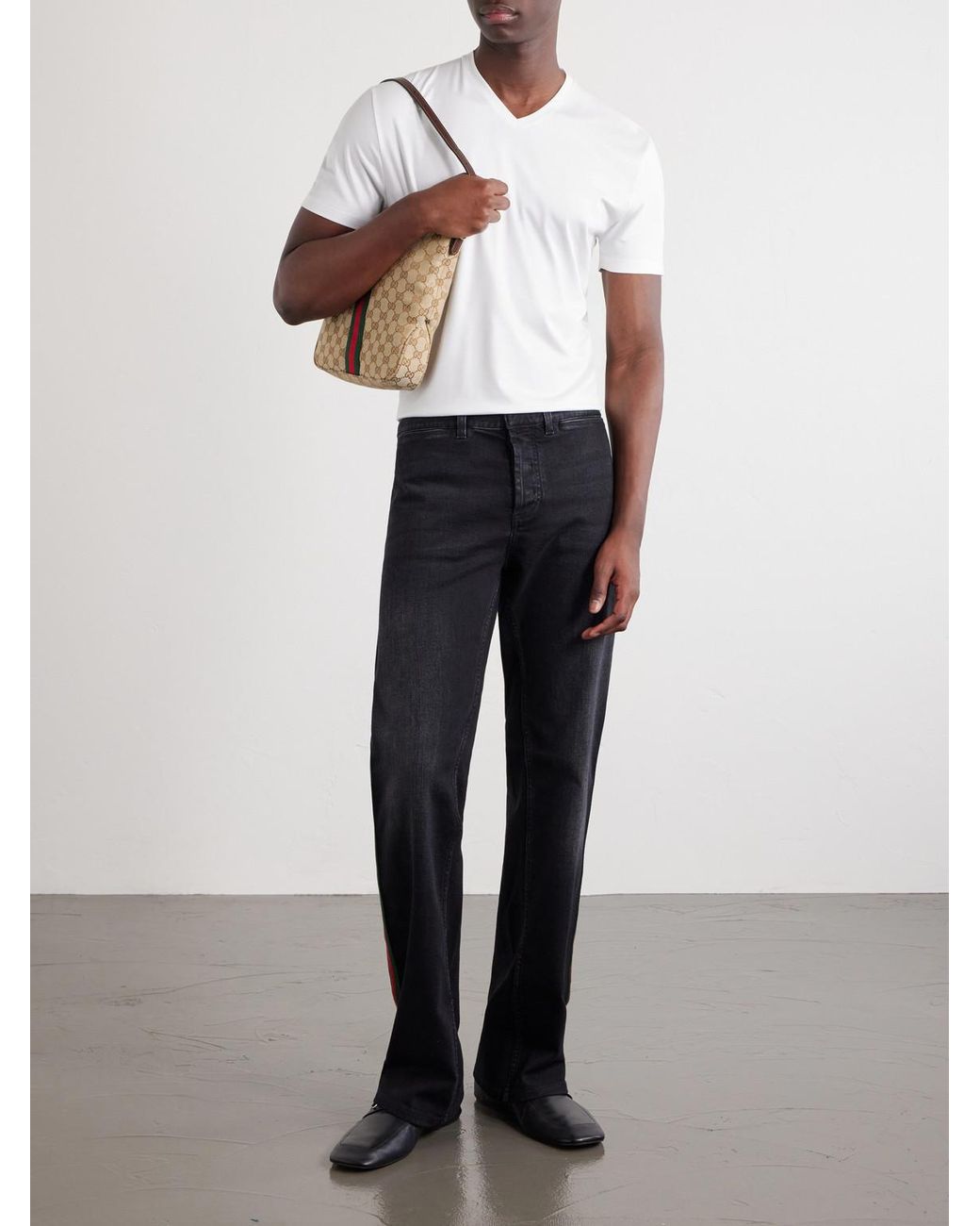 Gucci White Modal-Blend Jersey T-Shirt for men