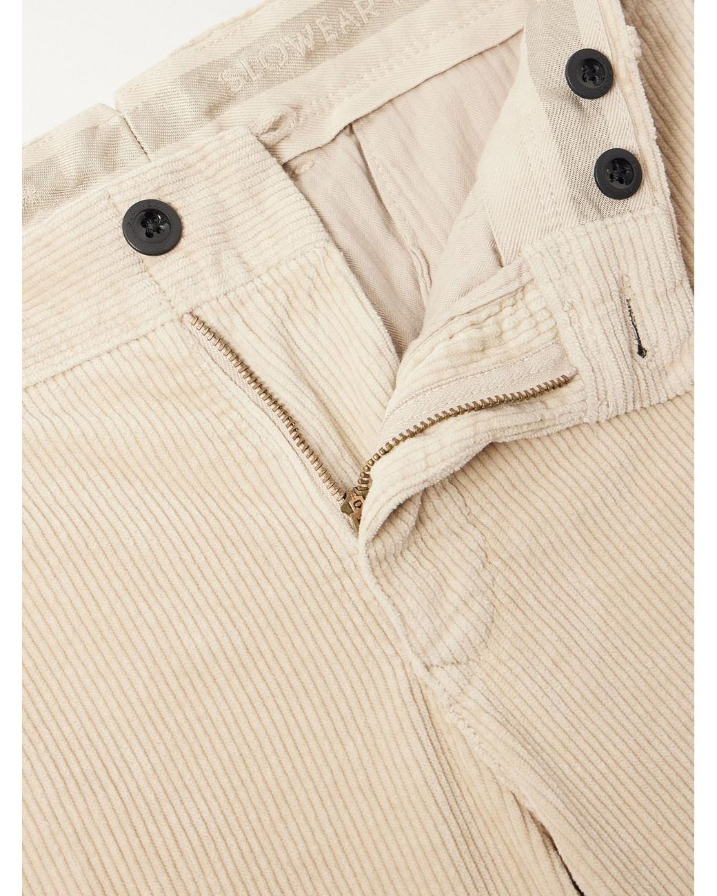 Slowear Natural Incotex Straight-Leg Cotton-Blend Corduroy Trousers for men