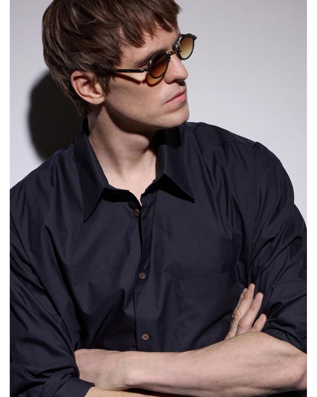 sato Natural Algedi-T Round-Frame Titanium Sunglasses for men