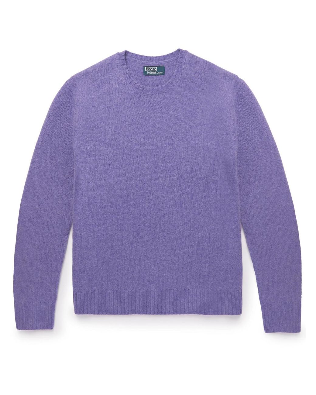 Polo Ralph Lauren Suedetrimmed Wool And Cashmereblend Sweater in Purple for Men Lyst