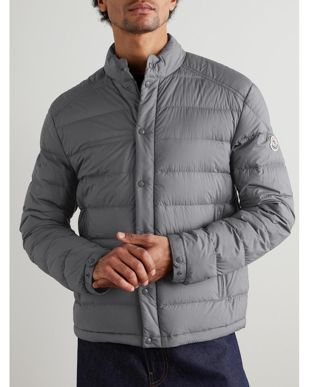 Moncler Gray Selves Quilted Shell Down Jacket for men