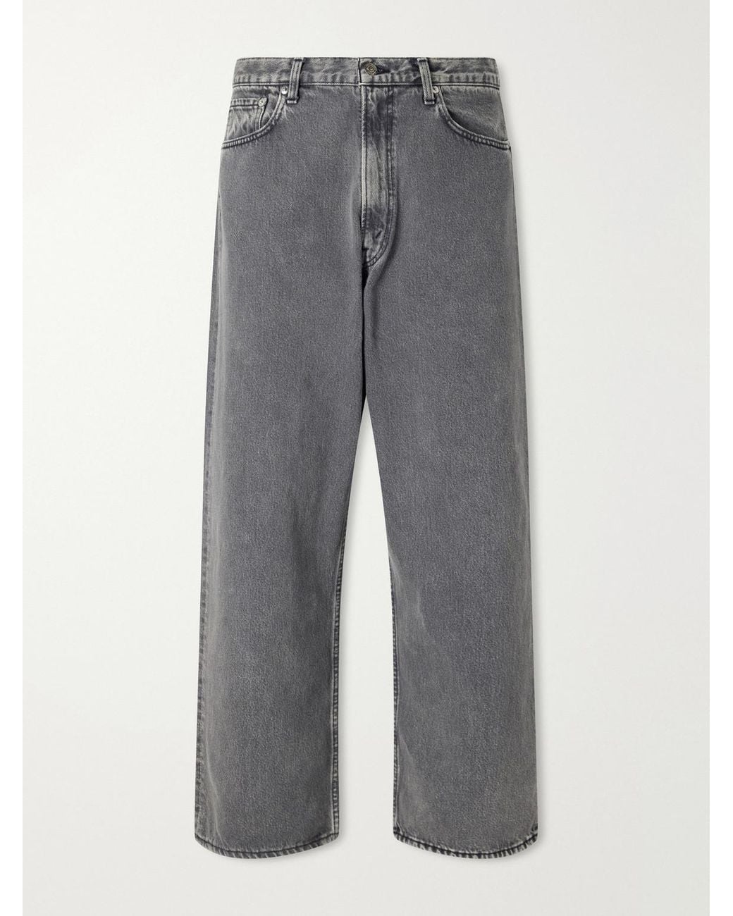 Orslow Gray Super Dad's Wide-Leg Jeans for men