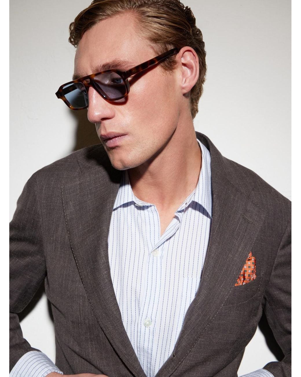 Cutler & Gross Blue Gr15 Aviator-Style Acetate Sunglasses for men