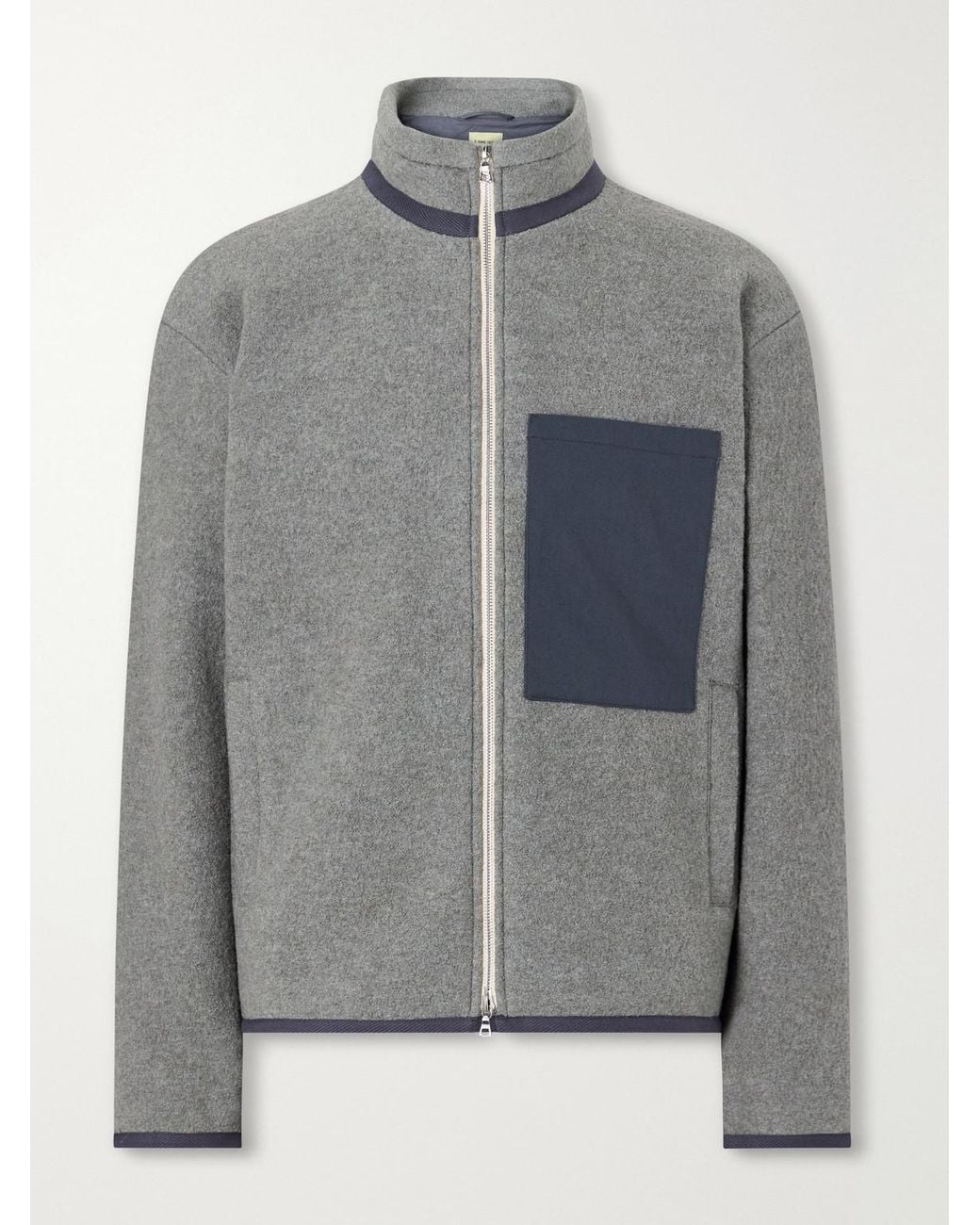 De Bonne Facture Gray Bookstore Cotton-Trimmed Virgin Wool Jacket for men