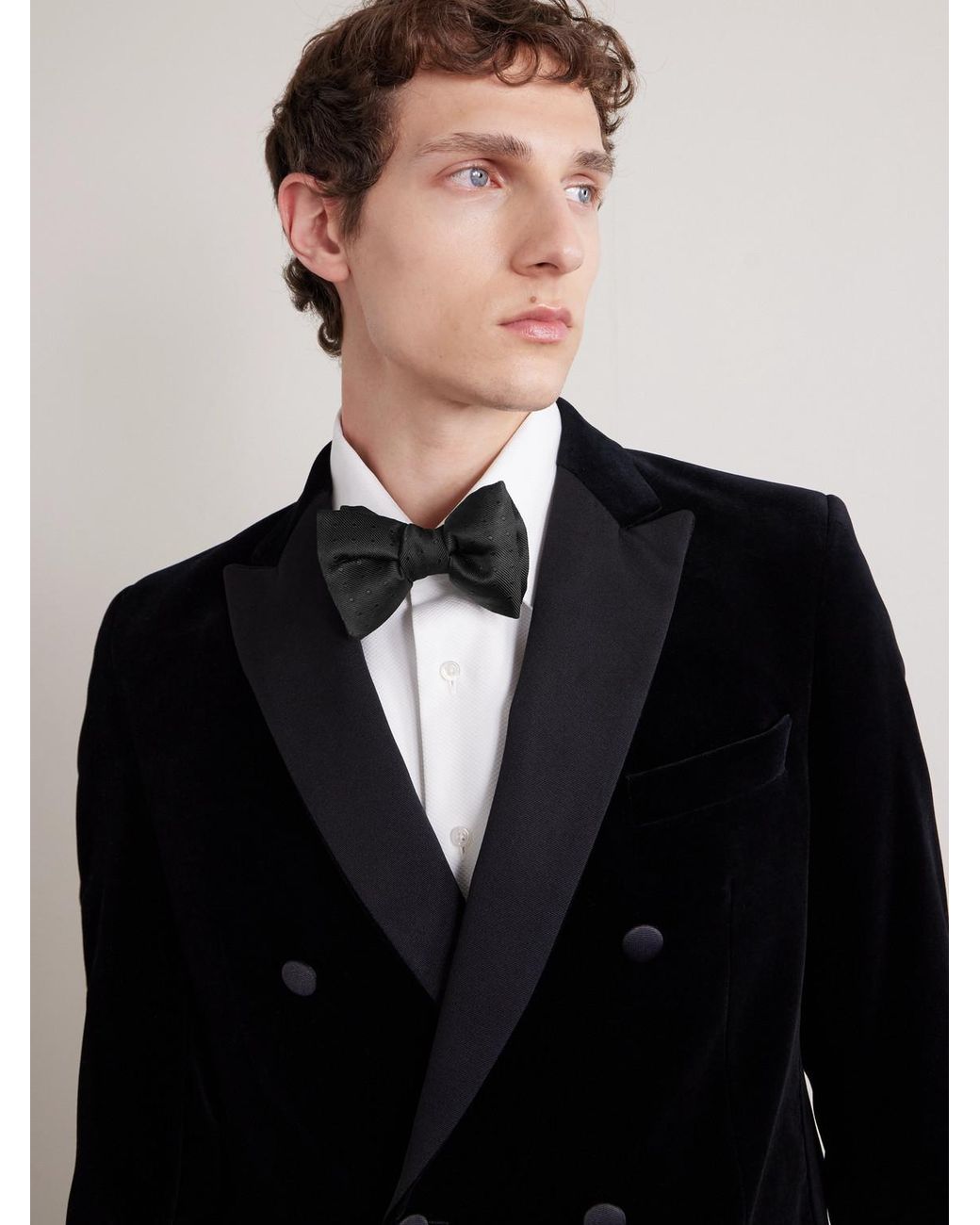 Tom Ford Black Pre-Tied Polka-Dot Silk-Twill Bow-Tie for men