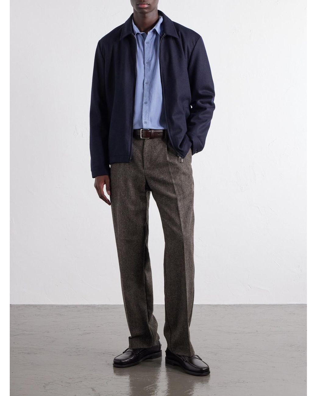 Sunspel Blue Cotton-Corduroy Shirt for men