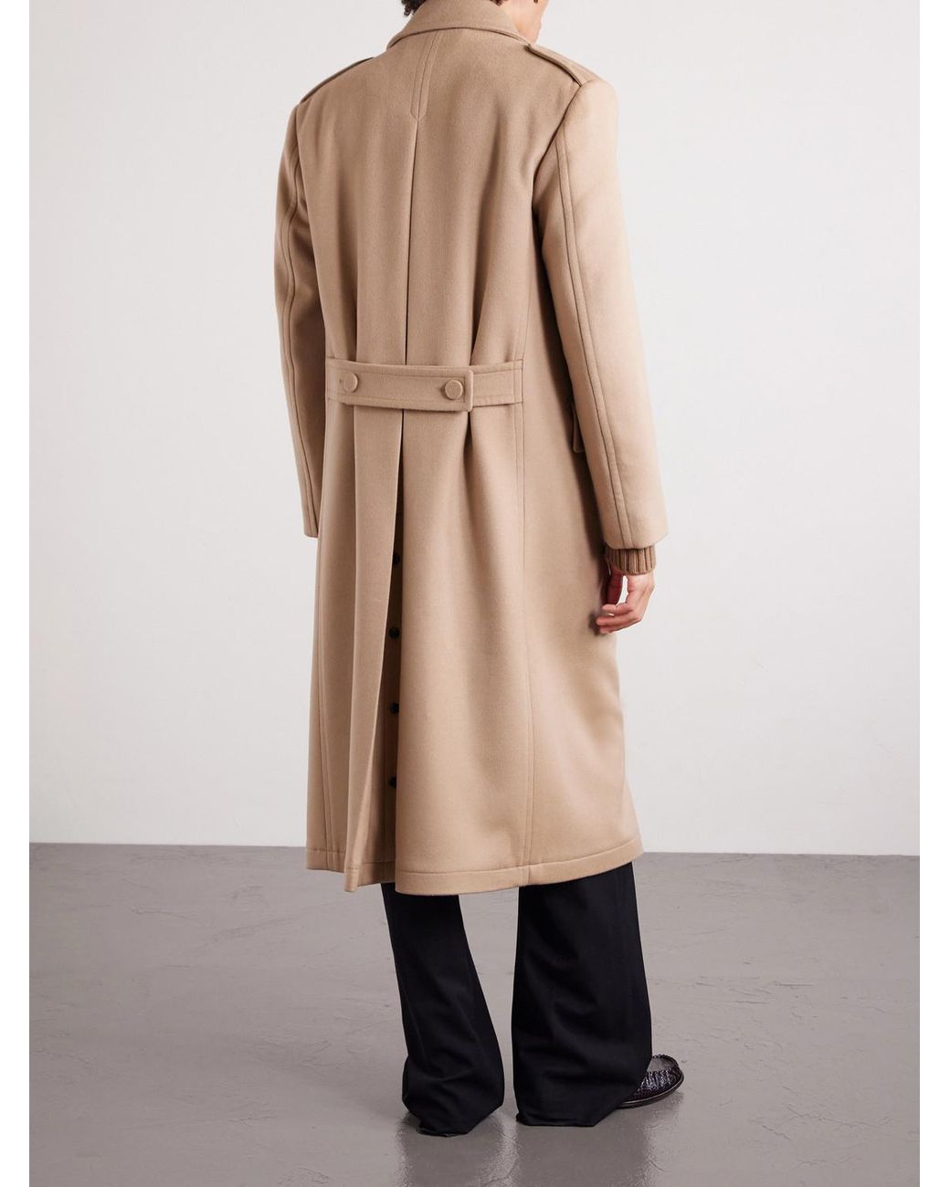 Tom Ford Natural Double-Breasted Wool And Cashmere-Blend Coat for men