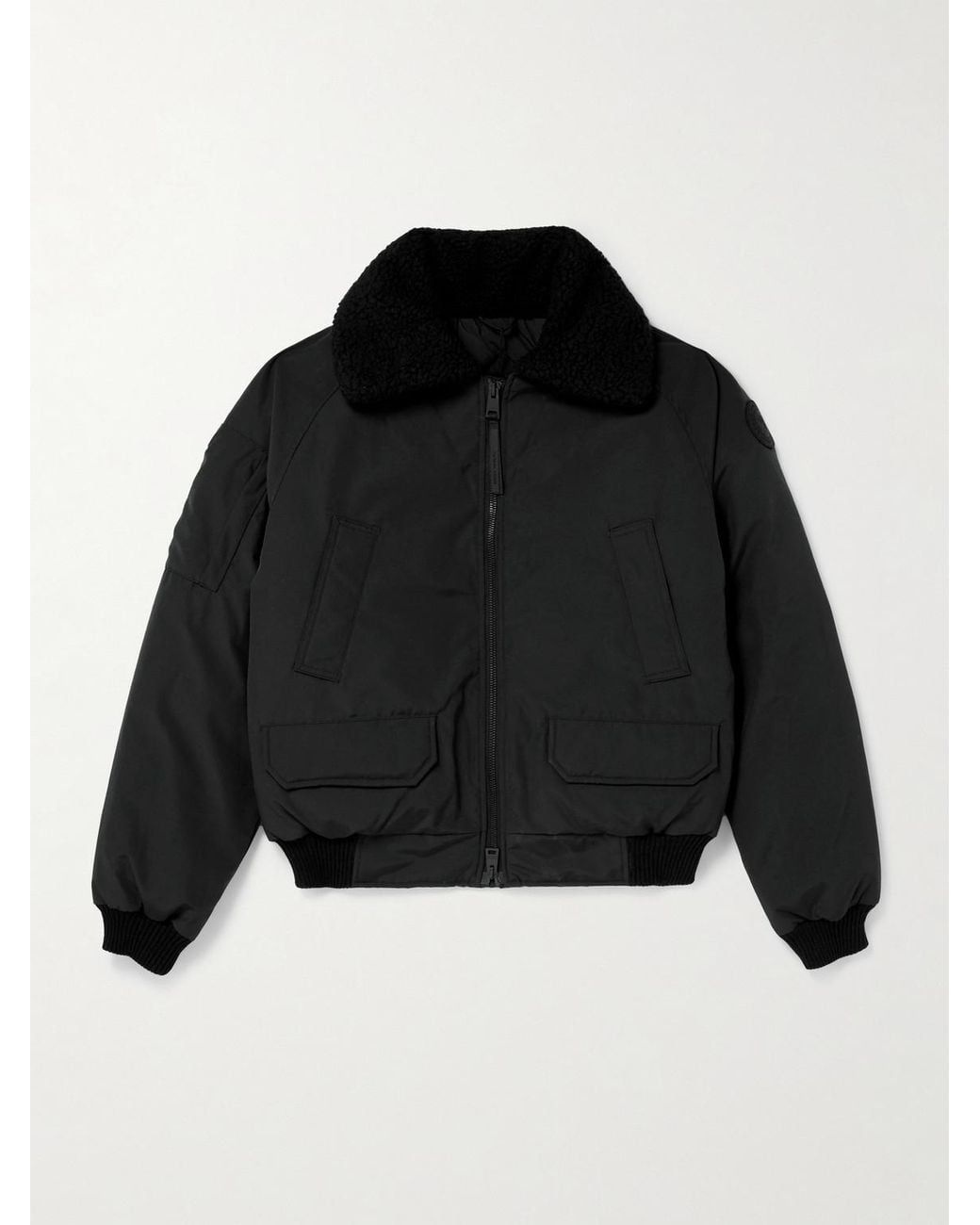 Canada Goose Black Chilliwack Recycled Wool-Blend Fleece And Shell Down Bomber Jacket for men