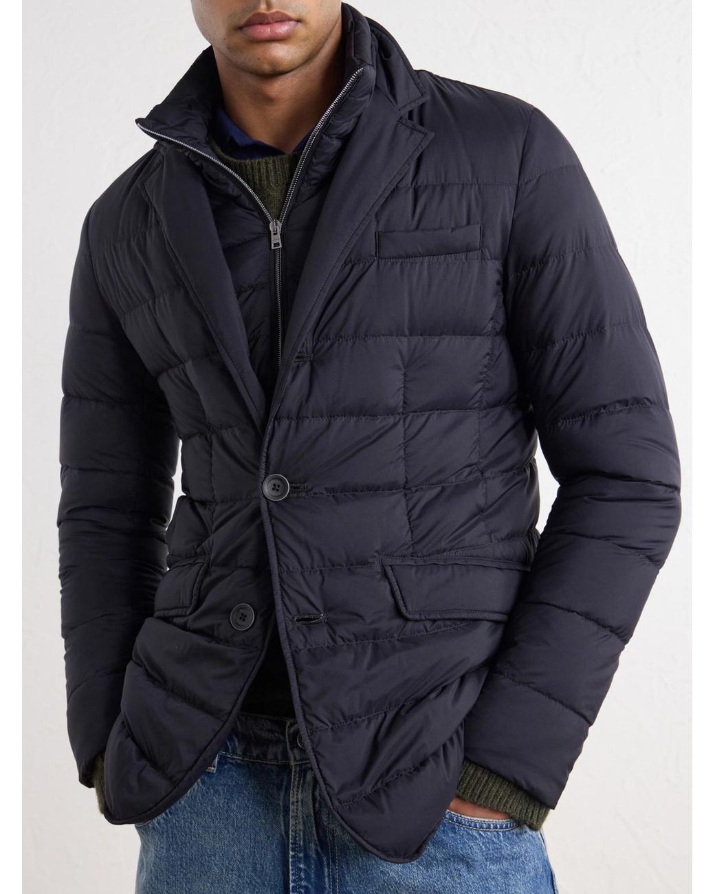 Herno La Giacca Layered Padded Shell Jacket in Black für Herren