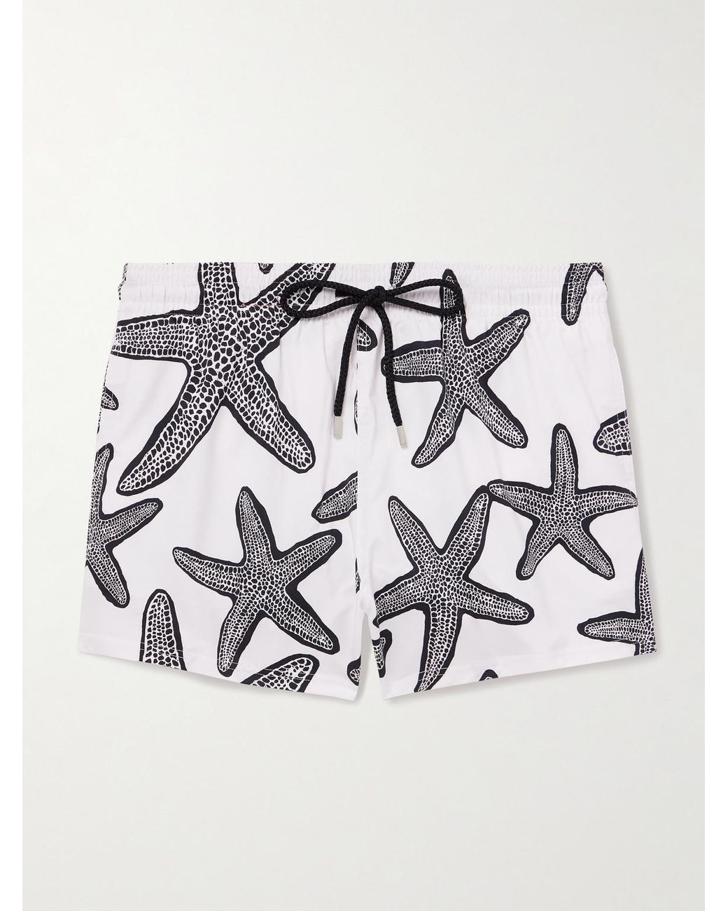 Vilebrequin White Manta Straight-Leg Short-Length Printed Swim Shorts for men