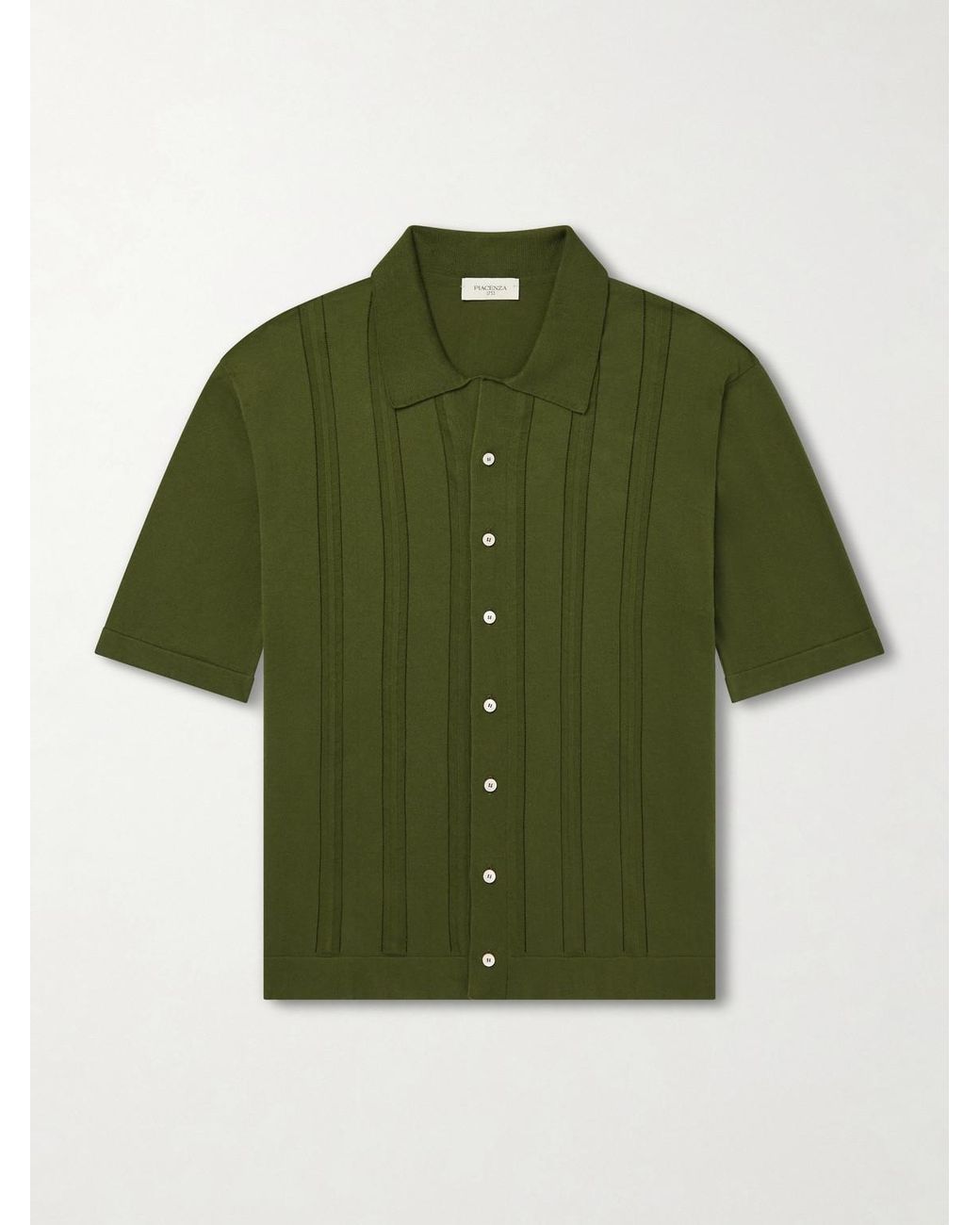 Piacenza 1733 Green Knitted Cotton Shirt for men