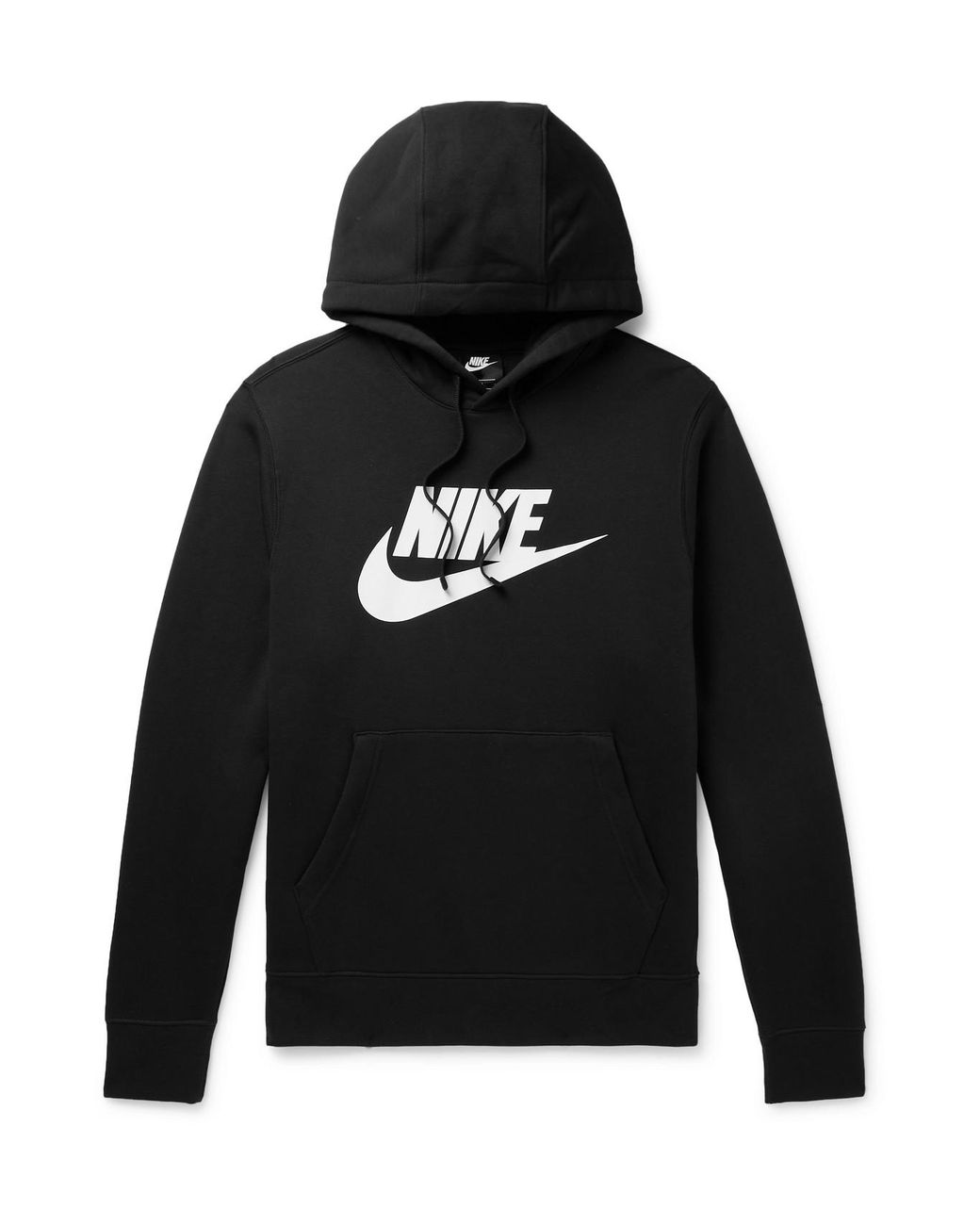 Nike Logo-print Fleece-back Cotton-blend Jersey Hoodie in Black for Men ...