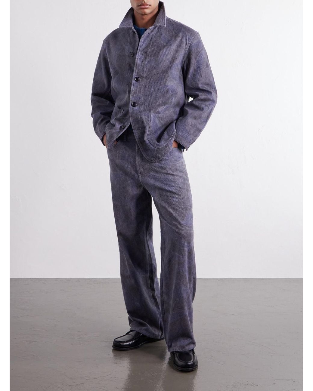 Blue Blue Japan Blue Coverall Sumi Nagashi Cotton-Sashiko Jacket for men