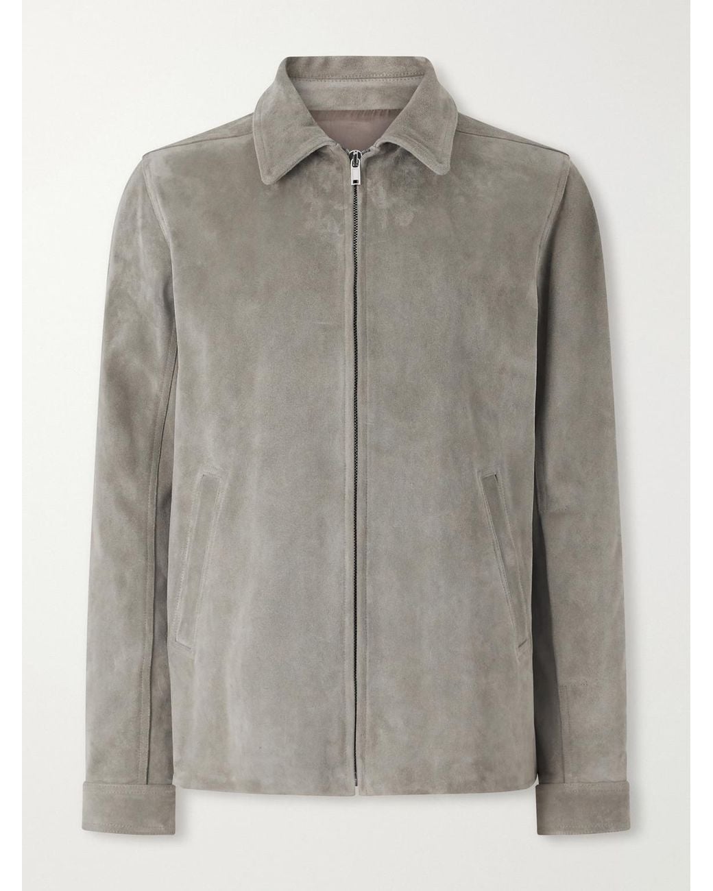 Rick Owens Gray Brad Suede Jacket for men