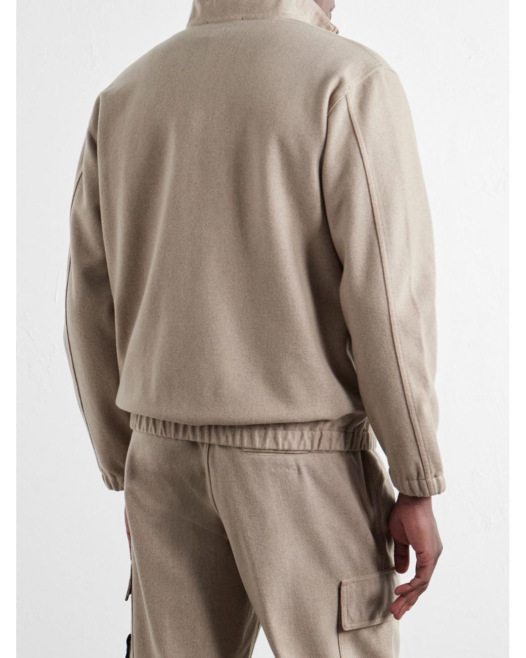 Stone Island Natural Garment-Dyed Wool Nylon Flannel-Tc Overshirt for men