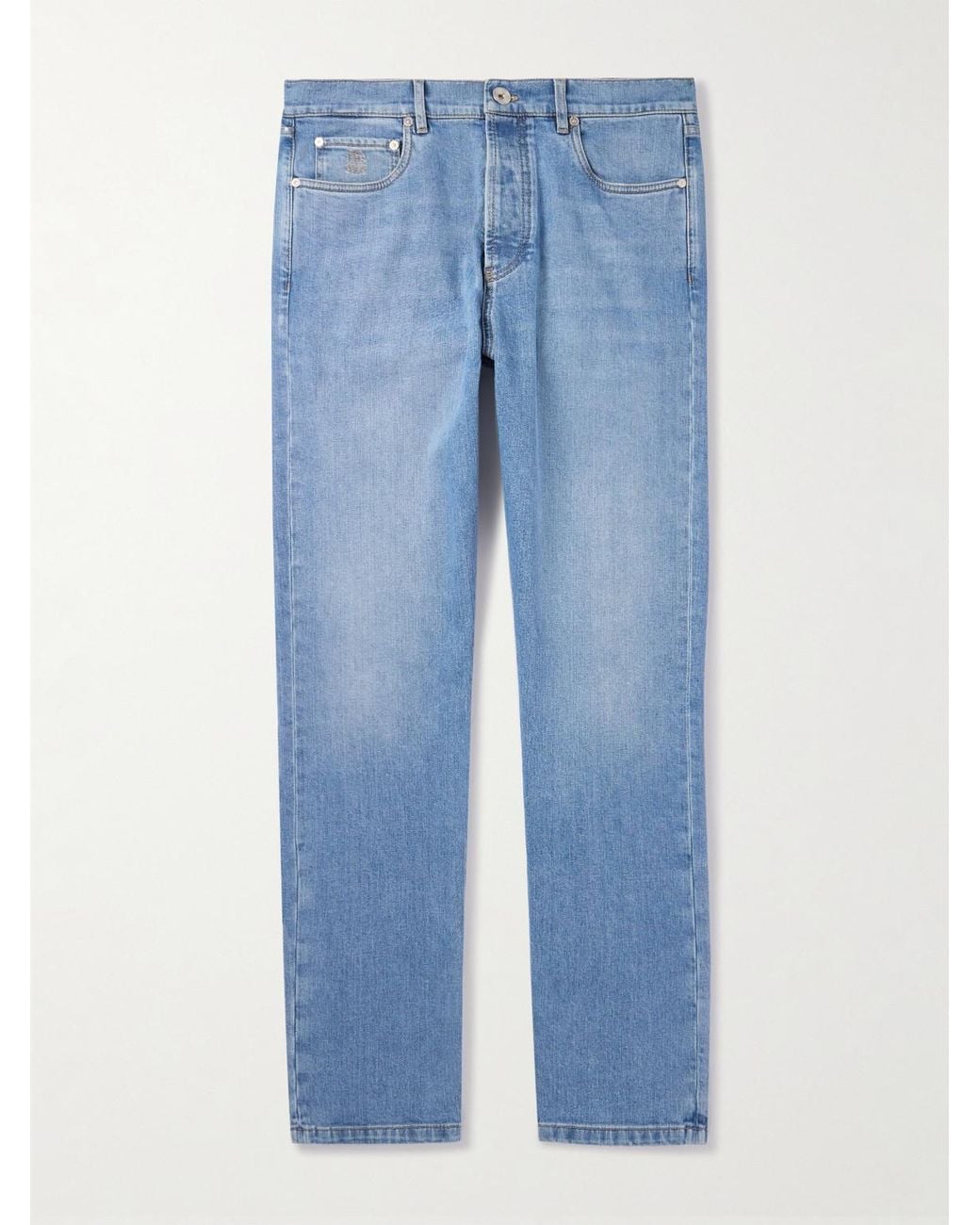 Brunello Cucinelli Blue Iconic Slim-Fit Stretch Jeans for men
