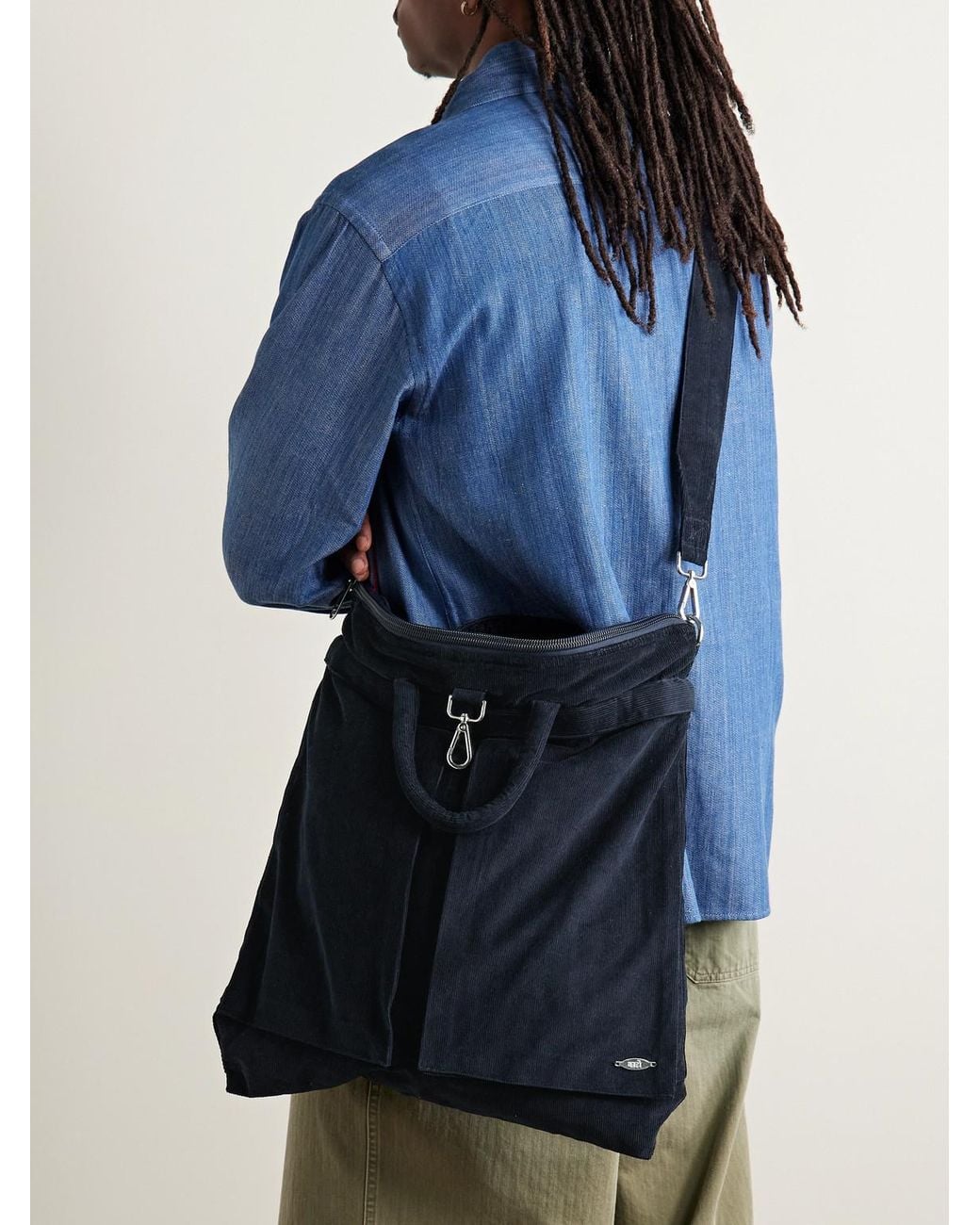 Kardo Blue Organic Cotton-corduroy Tote Bag for men