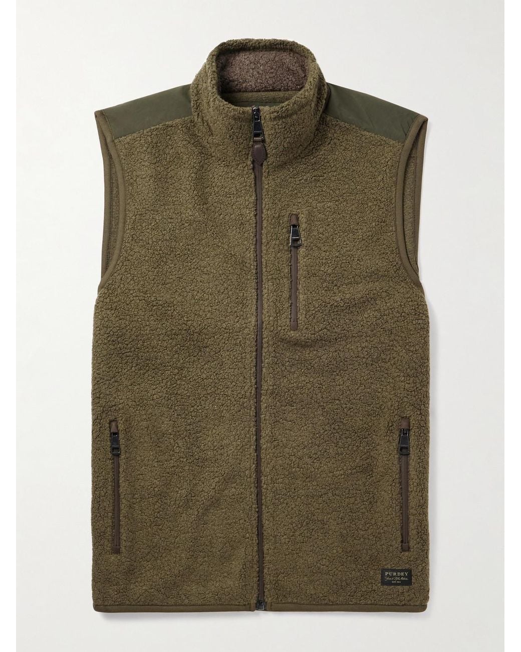 James Purdey & Sons Green Shell-Trimmed Bouclé Gilet for men