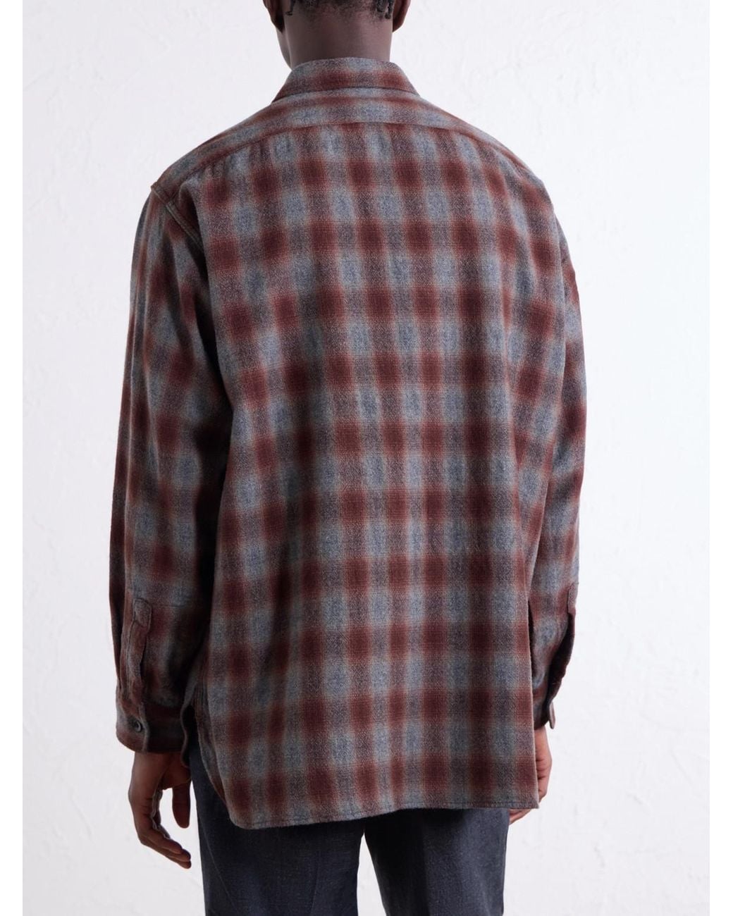 Kaptain Sunshine Brown Checked Wool And Alpaca-Blend Shirt for men