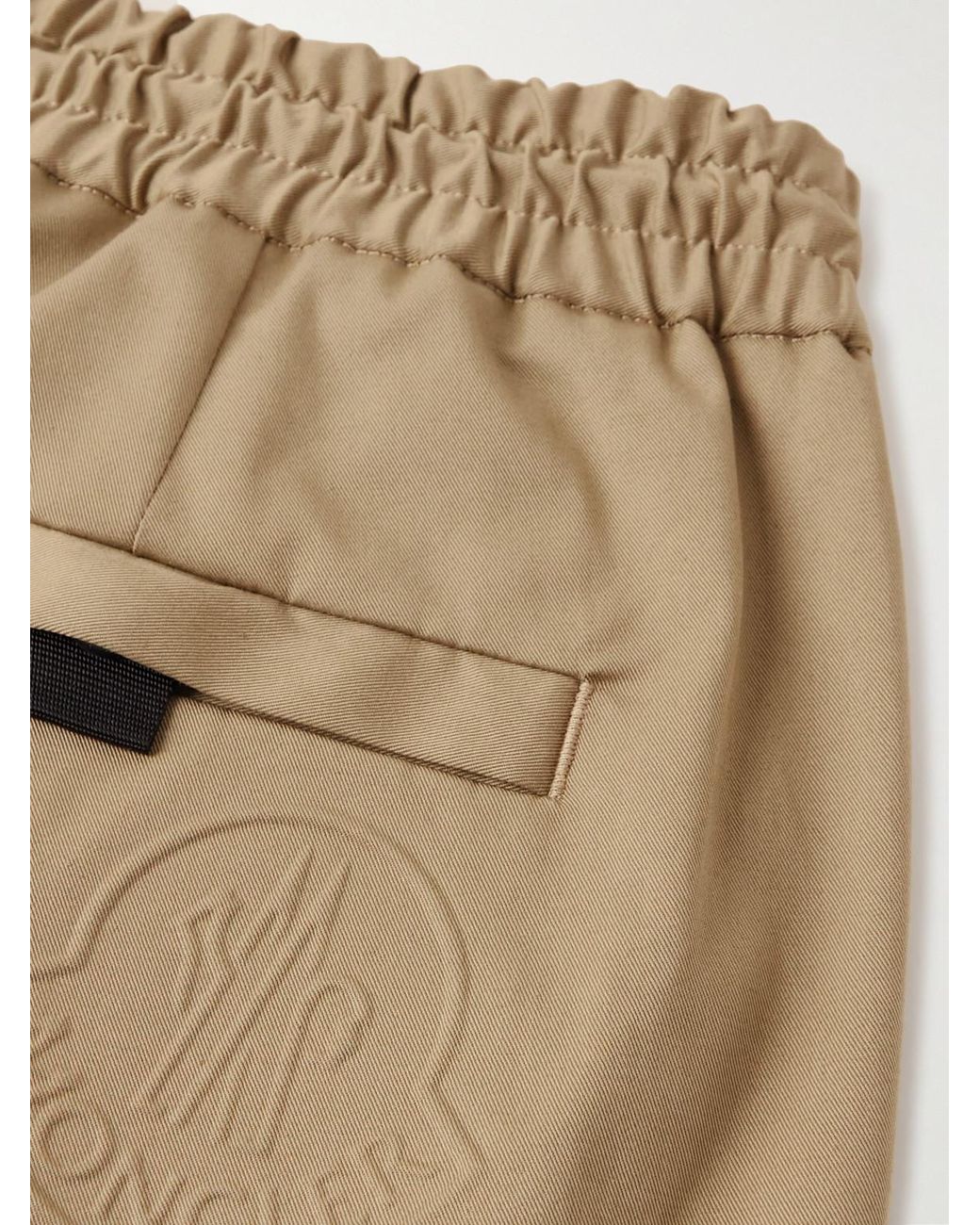 Moncler Natural Tapered Cotton-Blend Gabardine Trousers for men