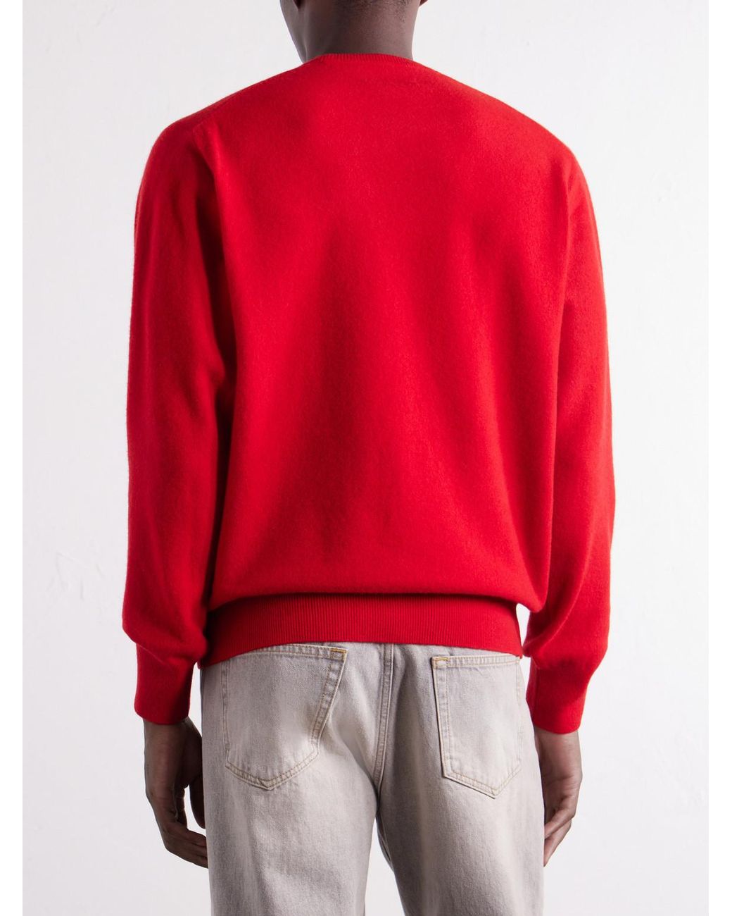 Ssstein Red Fulled Wool Sweater for men
