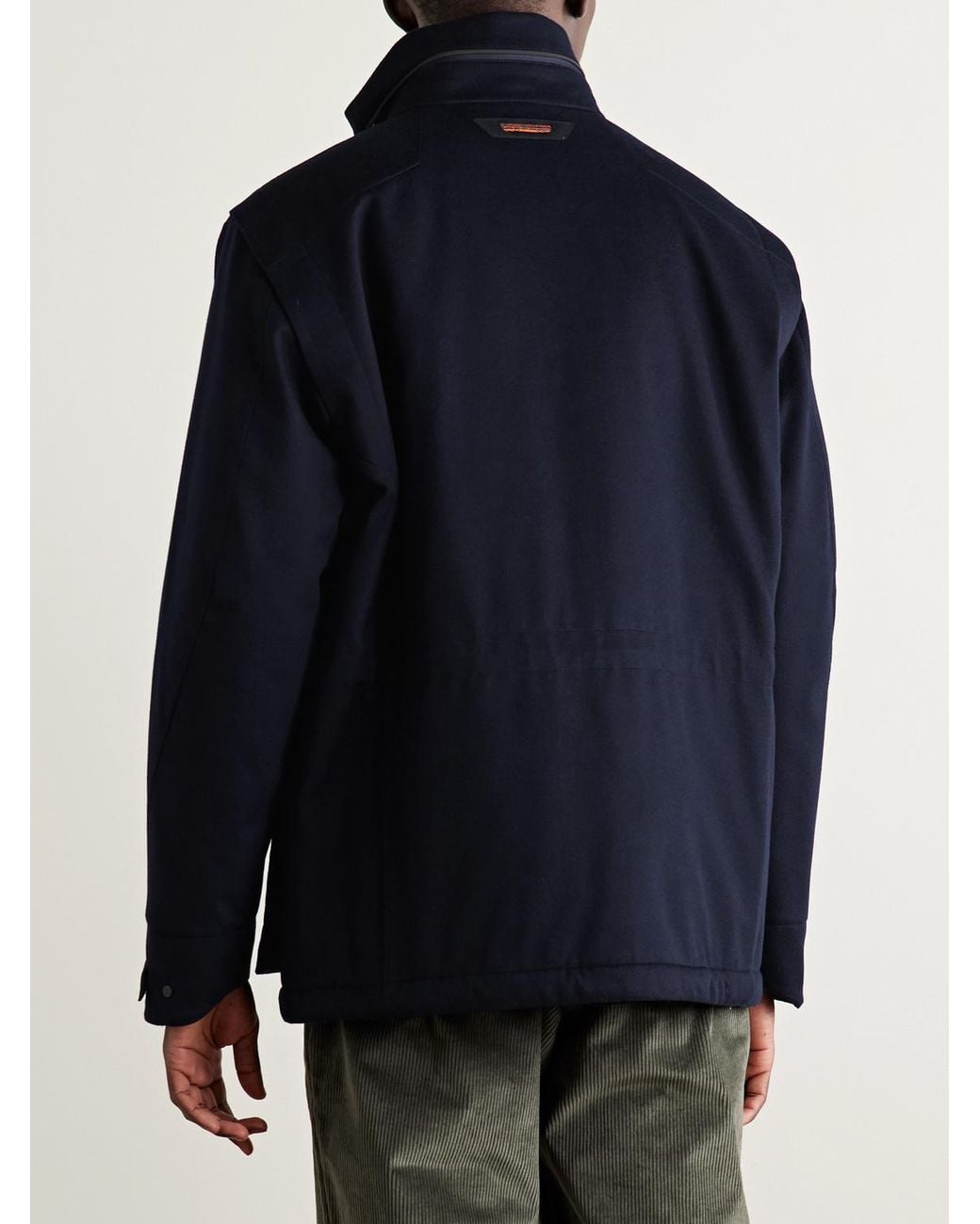 Sease Blue Uptown Padded Cashmere Field Jacket for men