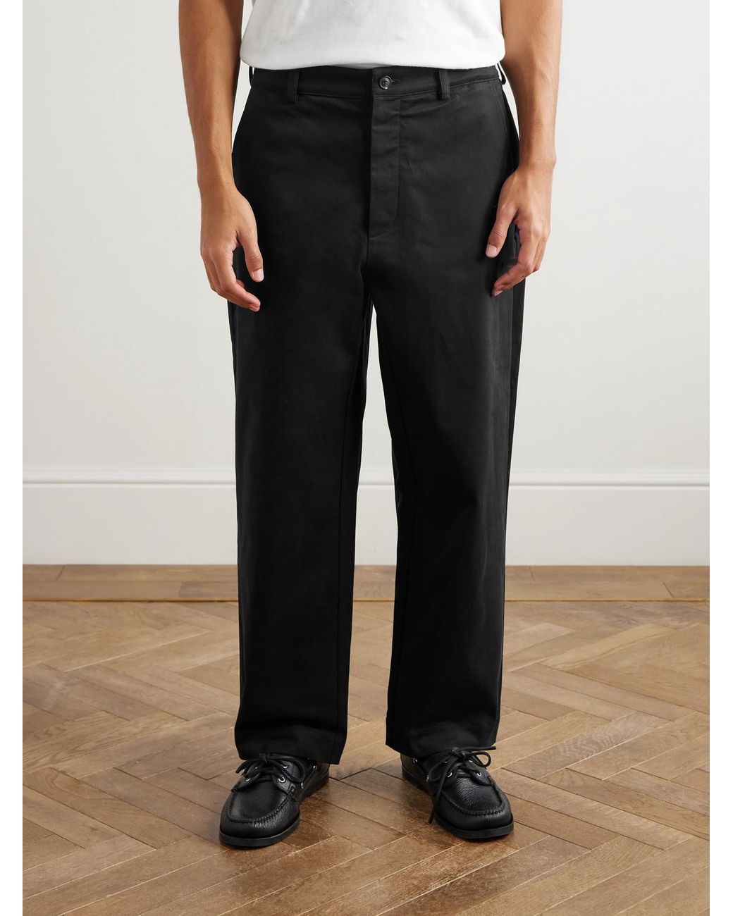 Ghiaia Black Straight-Leg Cotton Chinos for men