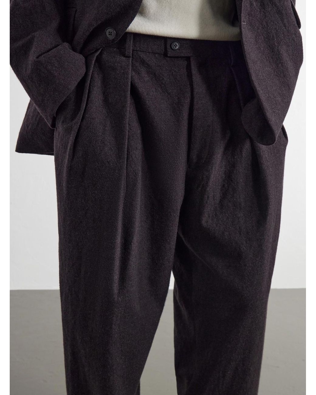 Kaptain Sunshine Blue Straight-Leg Pleated Wool Trousers for men