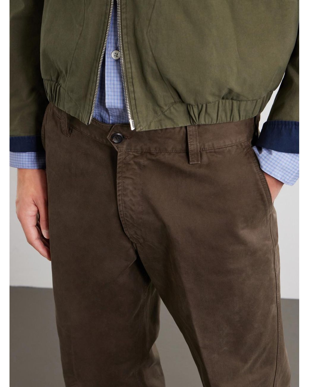 Drake's Brown Straight-Leg Peached Cotton-Twill Trousers for men