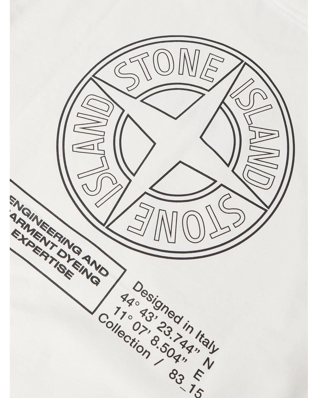 Stone Island White Logo-Print Cotton-Jersey T-Shirt for men