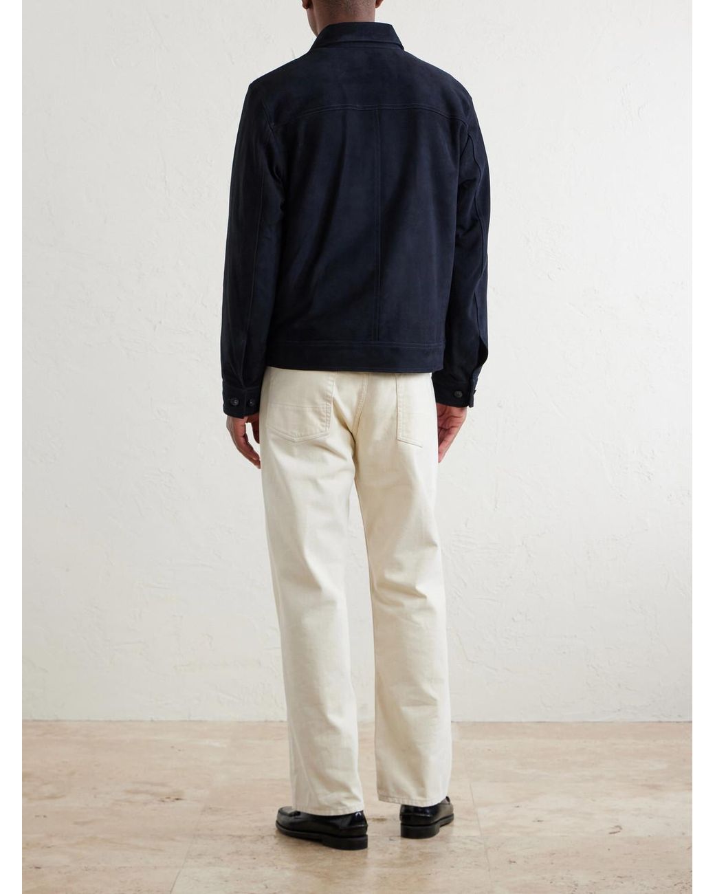 Rag & Bone Blue Suede Trucker Jacket for men