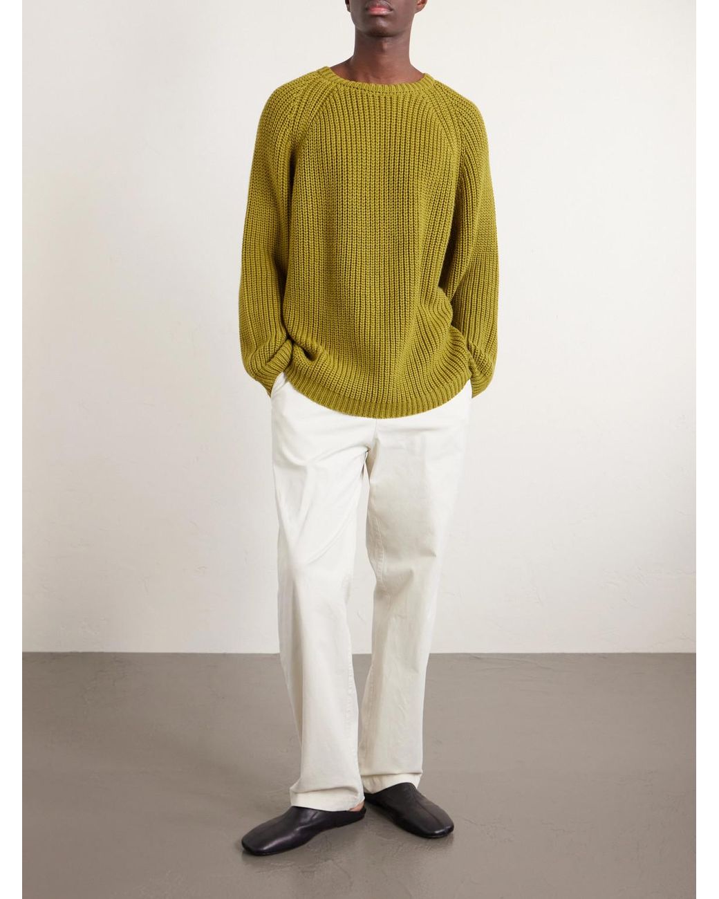 Bode Green Merton Cotton And Wool-Blend Sweater for men