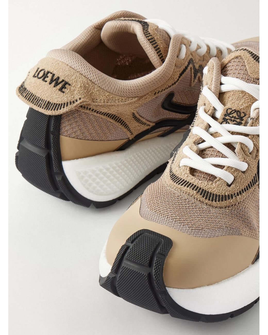 Loewe Natural Pogo Rubber-Trimmed Mesh Sneakers for men
