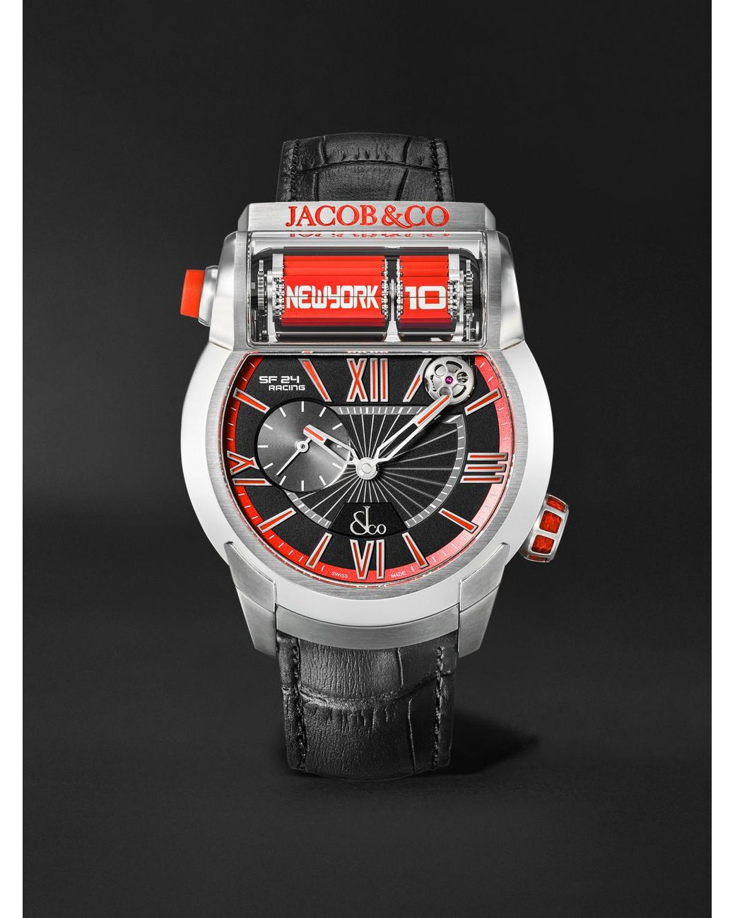 Jacob Co Epic Sf24 Racing Limited Edition Automatic 45mm Titanium And Leather Watch in Black for Men Lyst UK