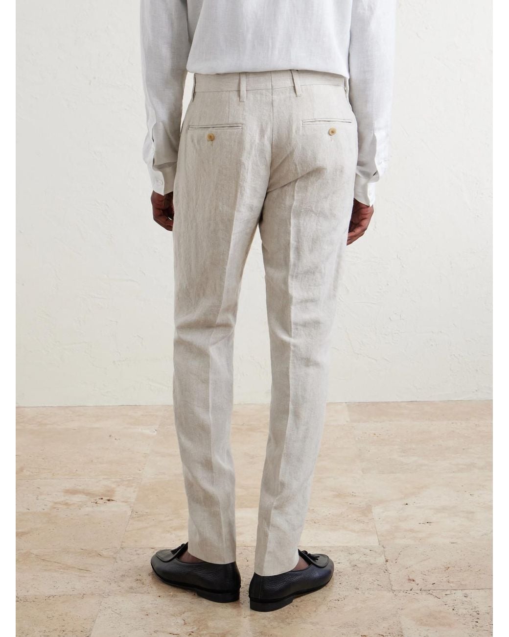 Mr P. White Phillip Slim-Fit Linen Suit Trousers for men