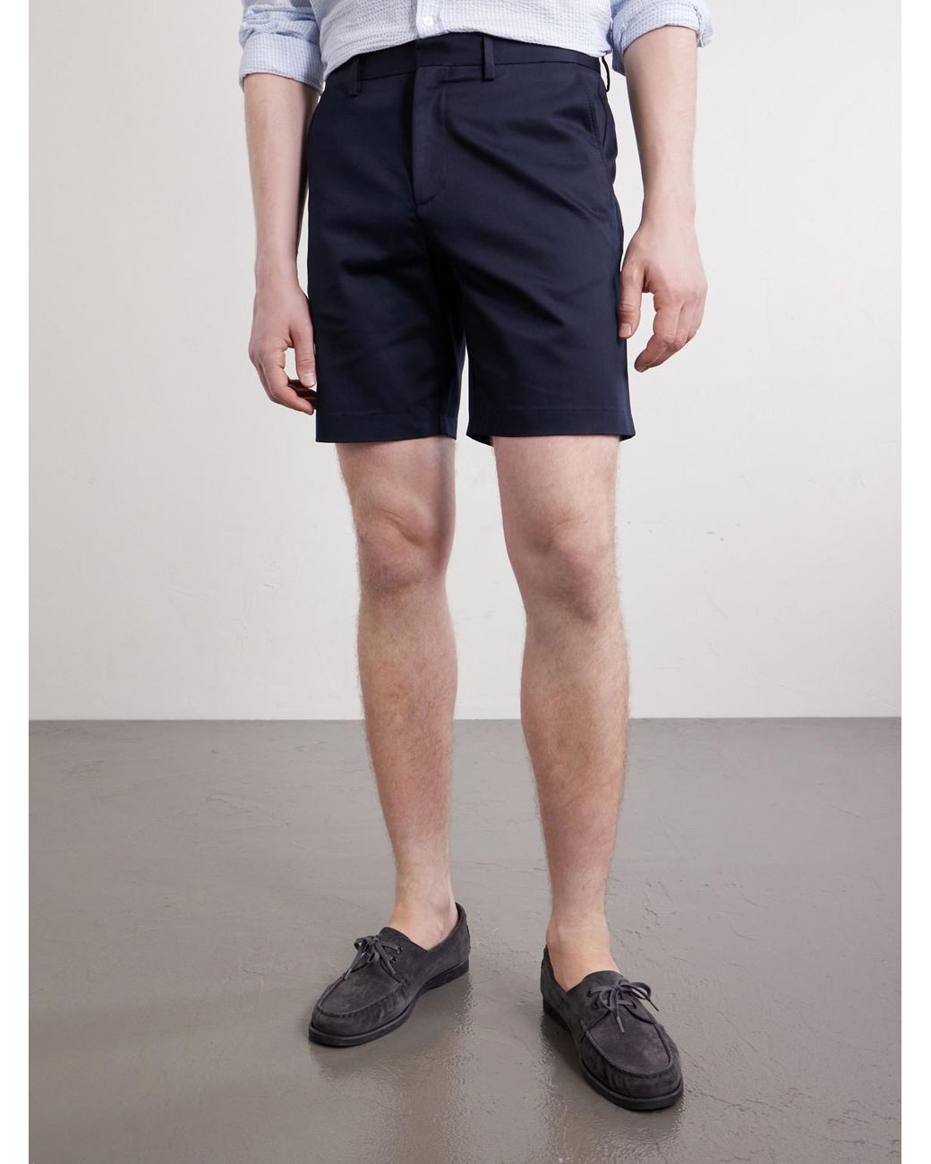 Mr P. Blue Cotton-Canvas Bermuda Shorts for men