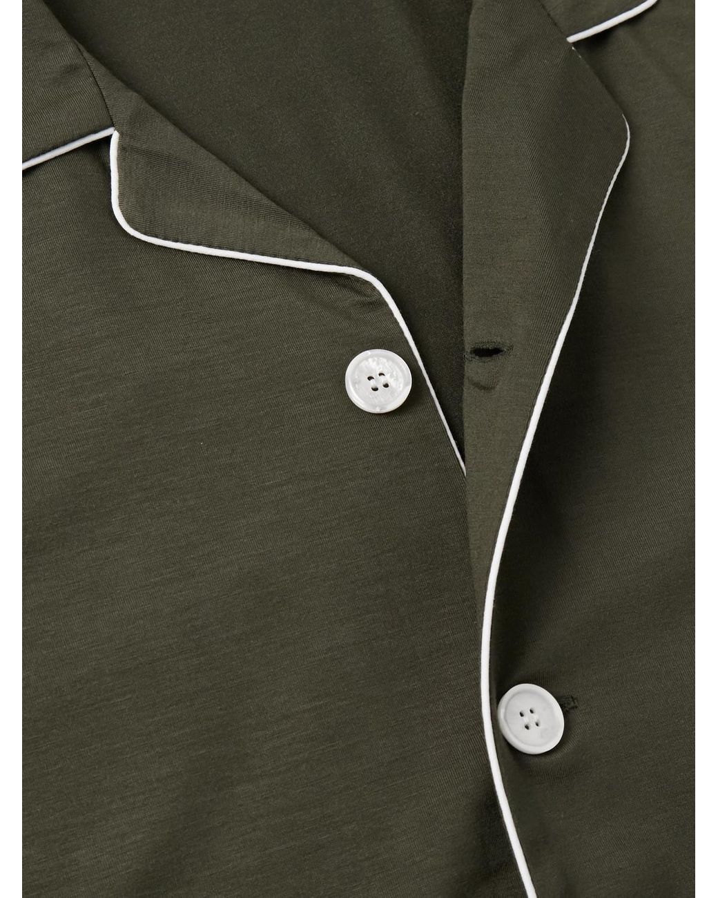 Derek Rose Green Basel Stretch-micro Modal Jersey Pyjama Set for men