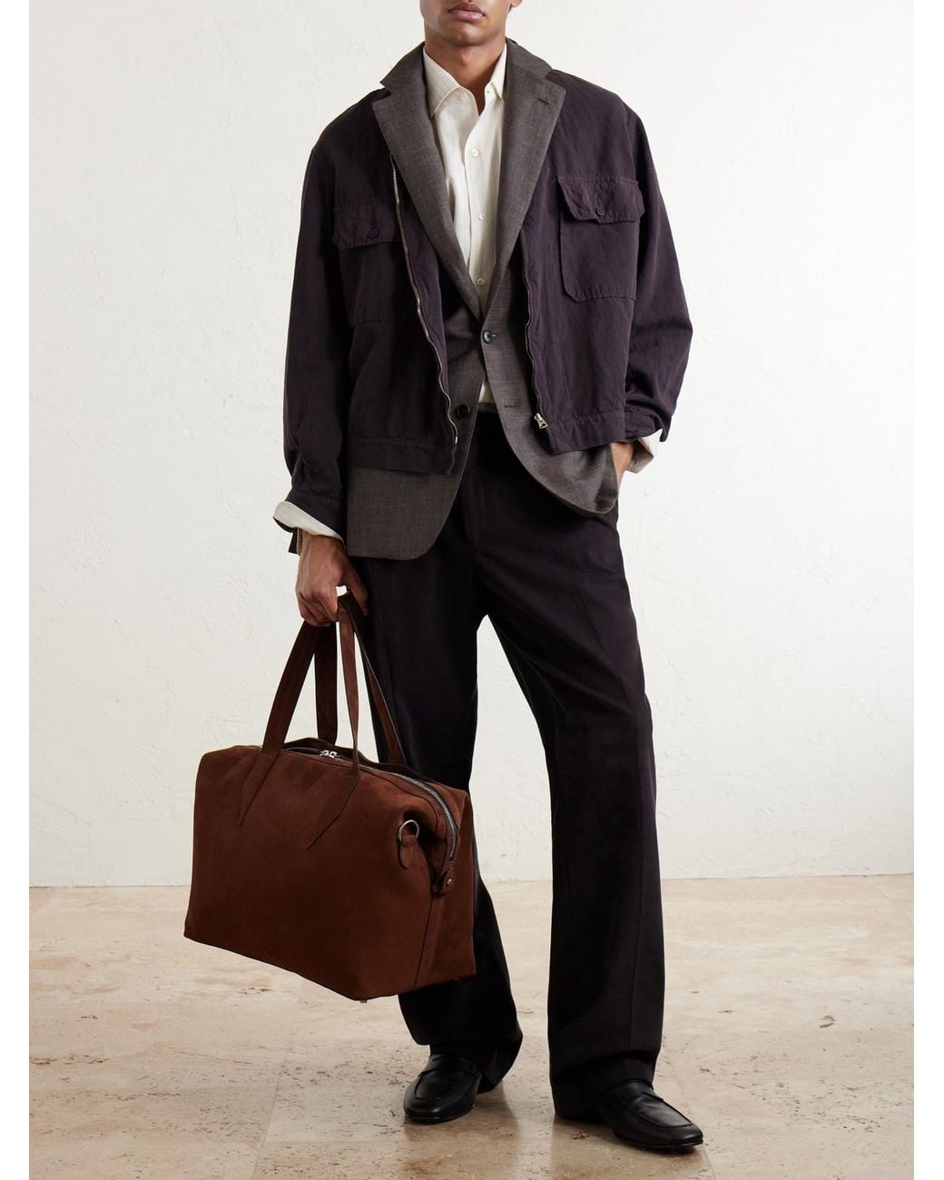 Metier Brown Nomad All Day Suede Weekend Bag for men
