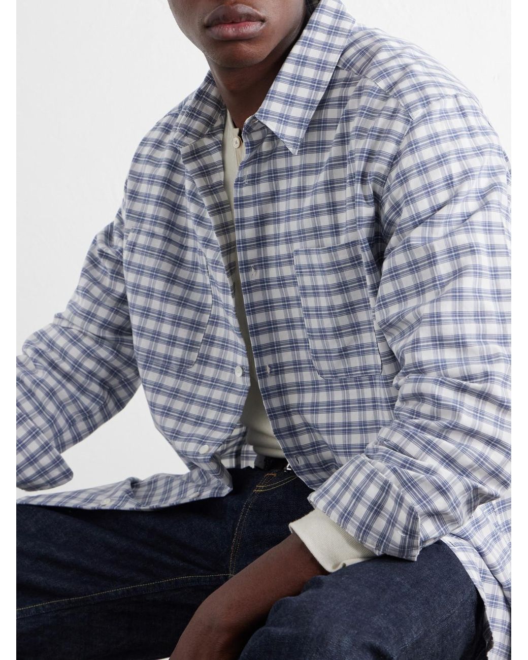 A.P.C. Blue Malcom Checked Organic Cotton Shirt for men