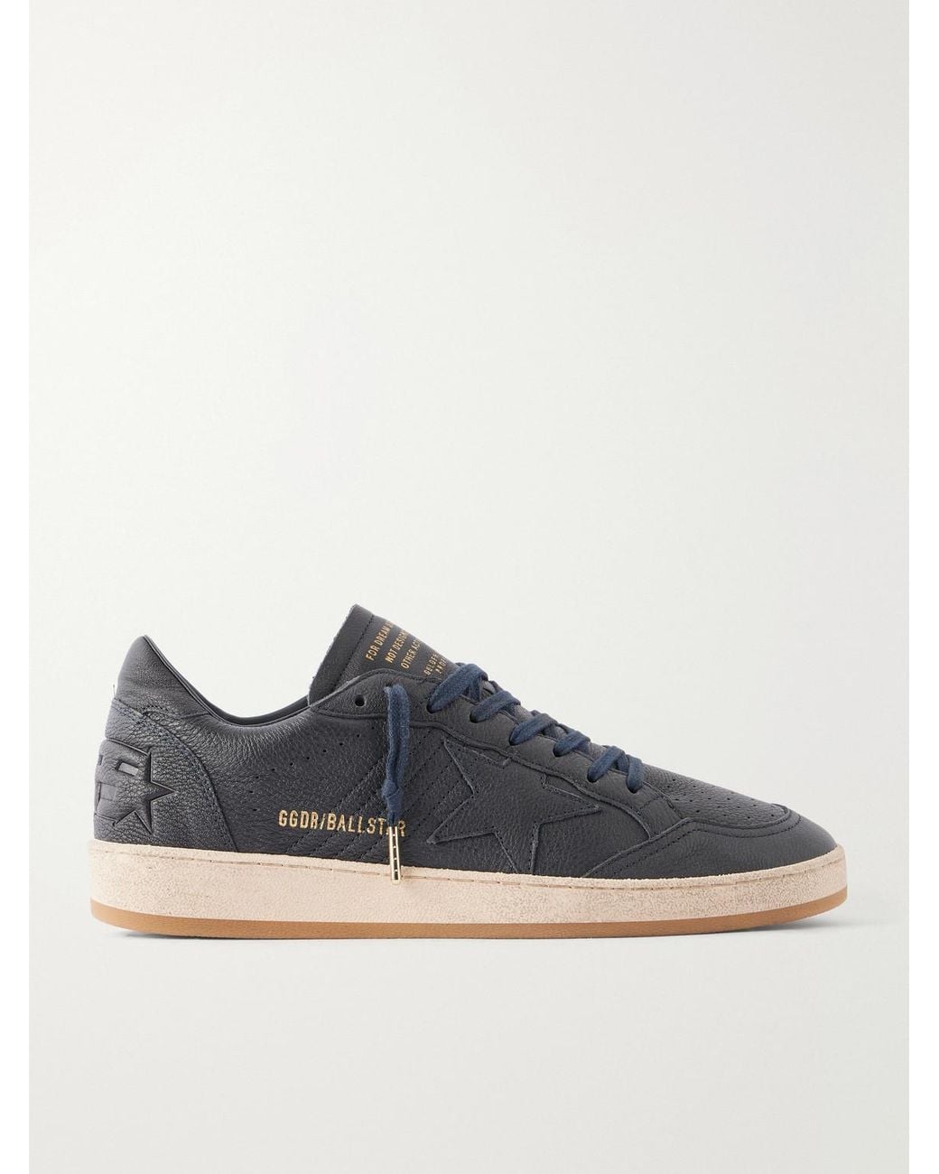 Golden Goose Deluxe Brand Blue Ball Star Distressed Leather Sneakers for men
