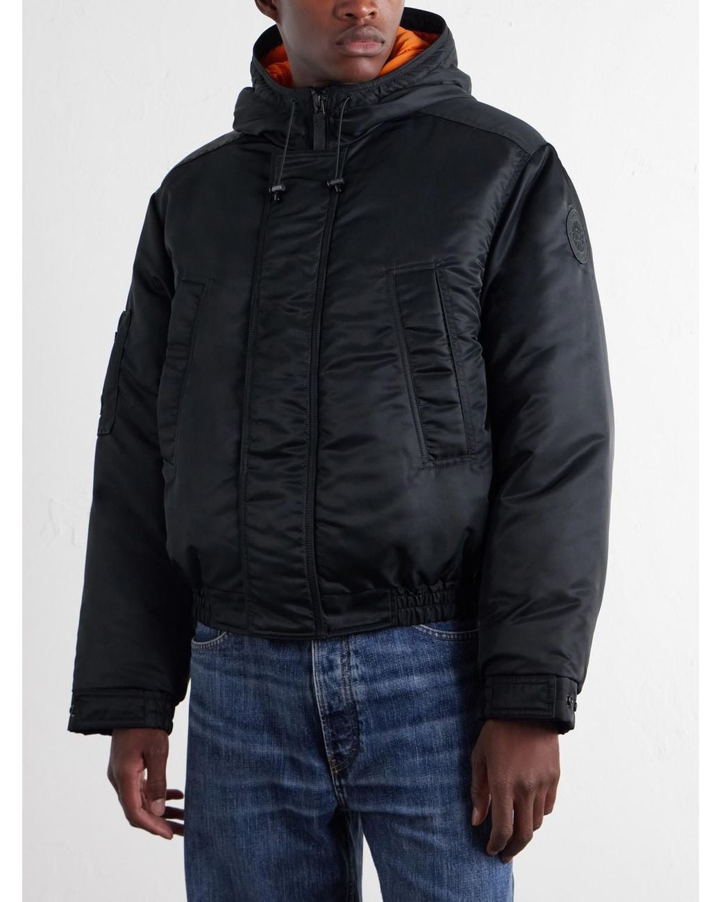 Canada Goose Black Windrow Twill Hooded Down Bomber Jacket for men