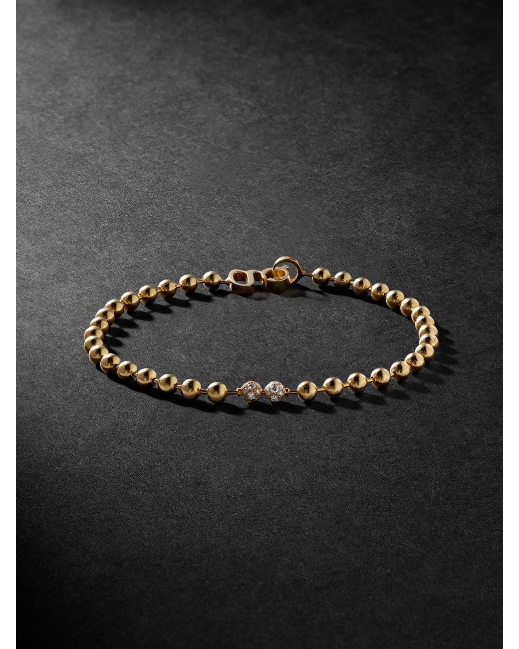 Umlaut 14-Karat Diamond Bracelet di Greg Yuna in Black da Uomo